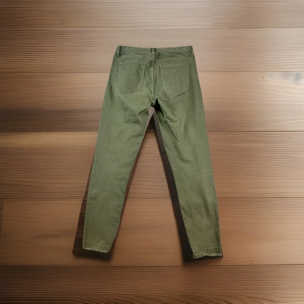 Banana Republic Mid Rise Skinny Jeans Women 28 Olive Green Stretch - Picture 2 of 8